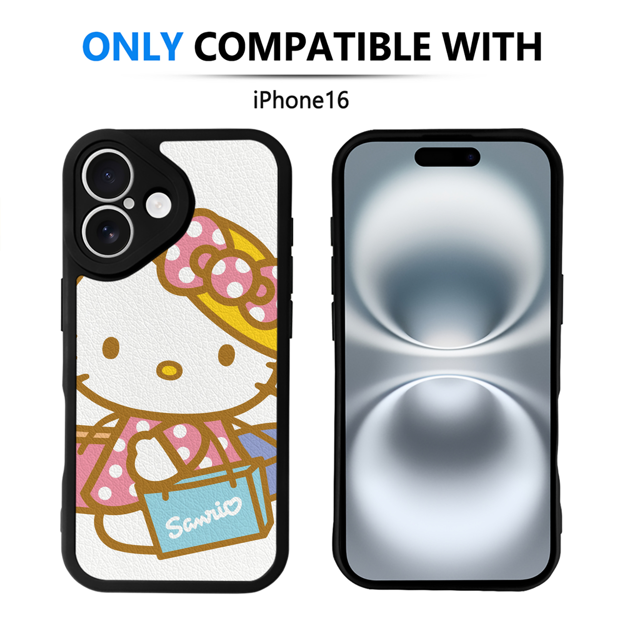 （画像用） Hello Kitty ハローキティ 【iPhone 16シリーズ対応】シリコンスマホケース（レザー調） 材質：シリコン